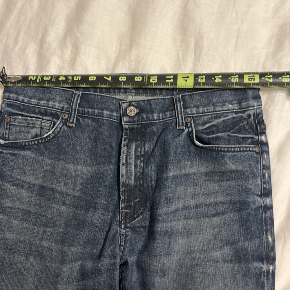 7 For All Mankind Women's Dark Blue Flared Jeans - Picture 6 of 10